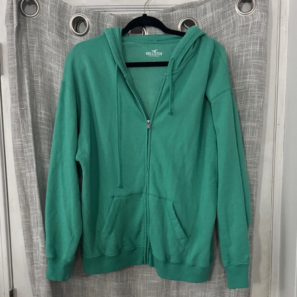 Hollister Teal Full-Zip Hoodie